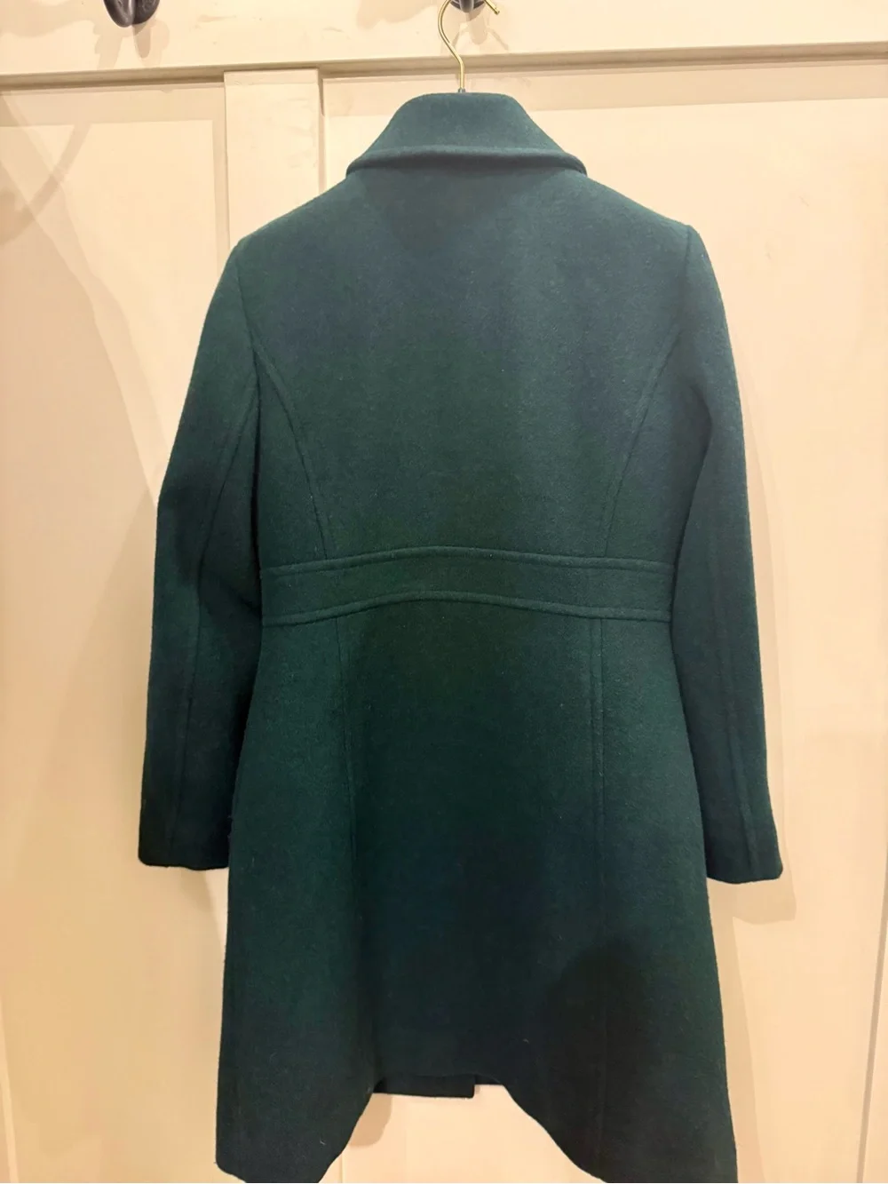 J. Crew Dark Green Wool Pea Coat with Gold Buttons